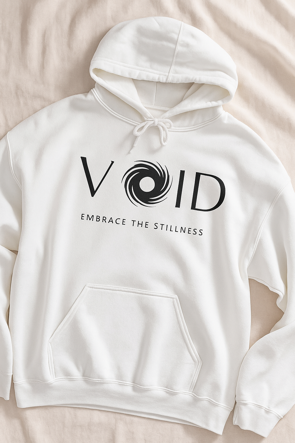 "VOID" Minimalist Hoodie – Embrace the Stillness in White