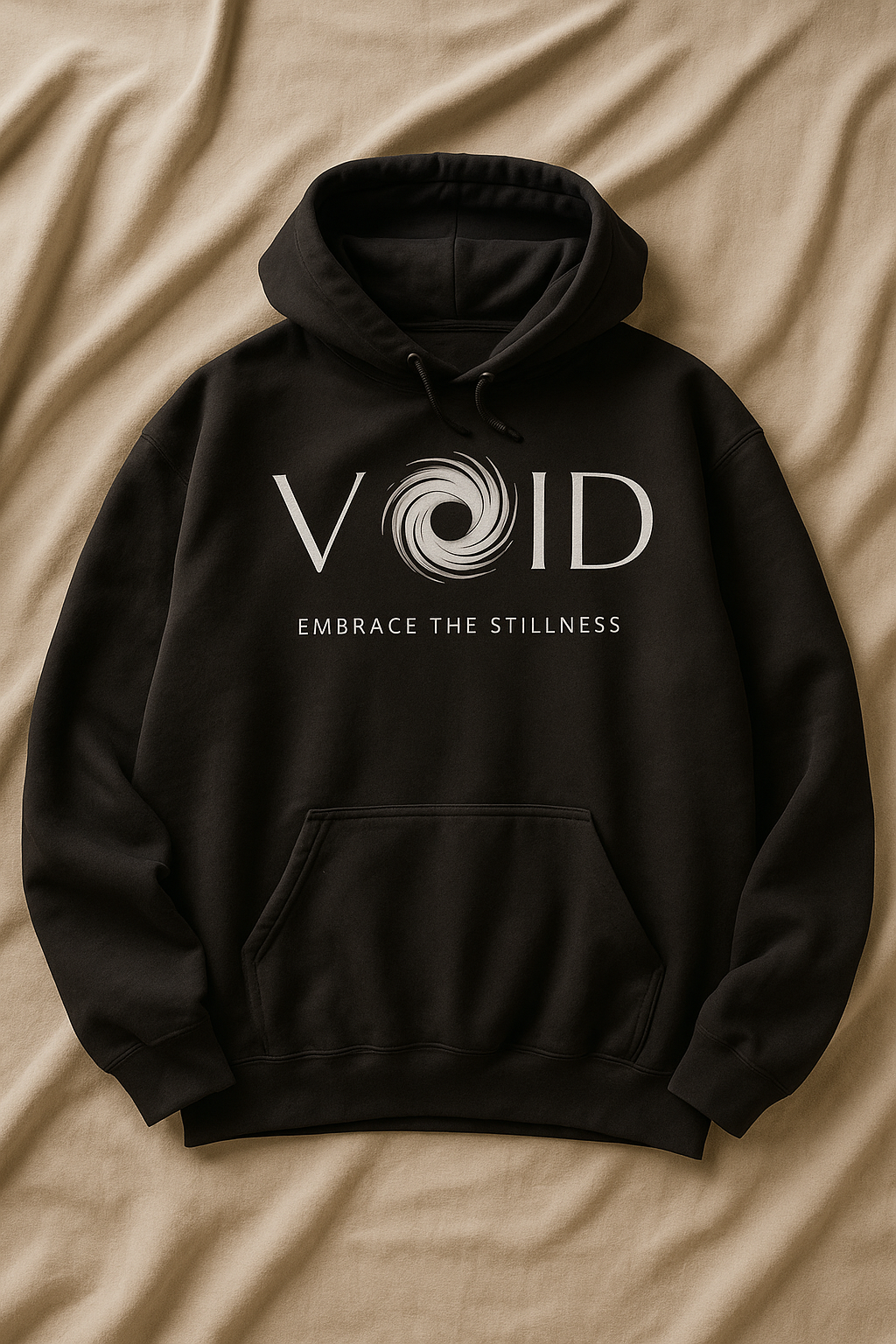"VOID" Minimalist Hoodie – Embrace the Stillness in Black