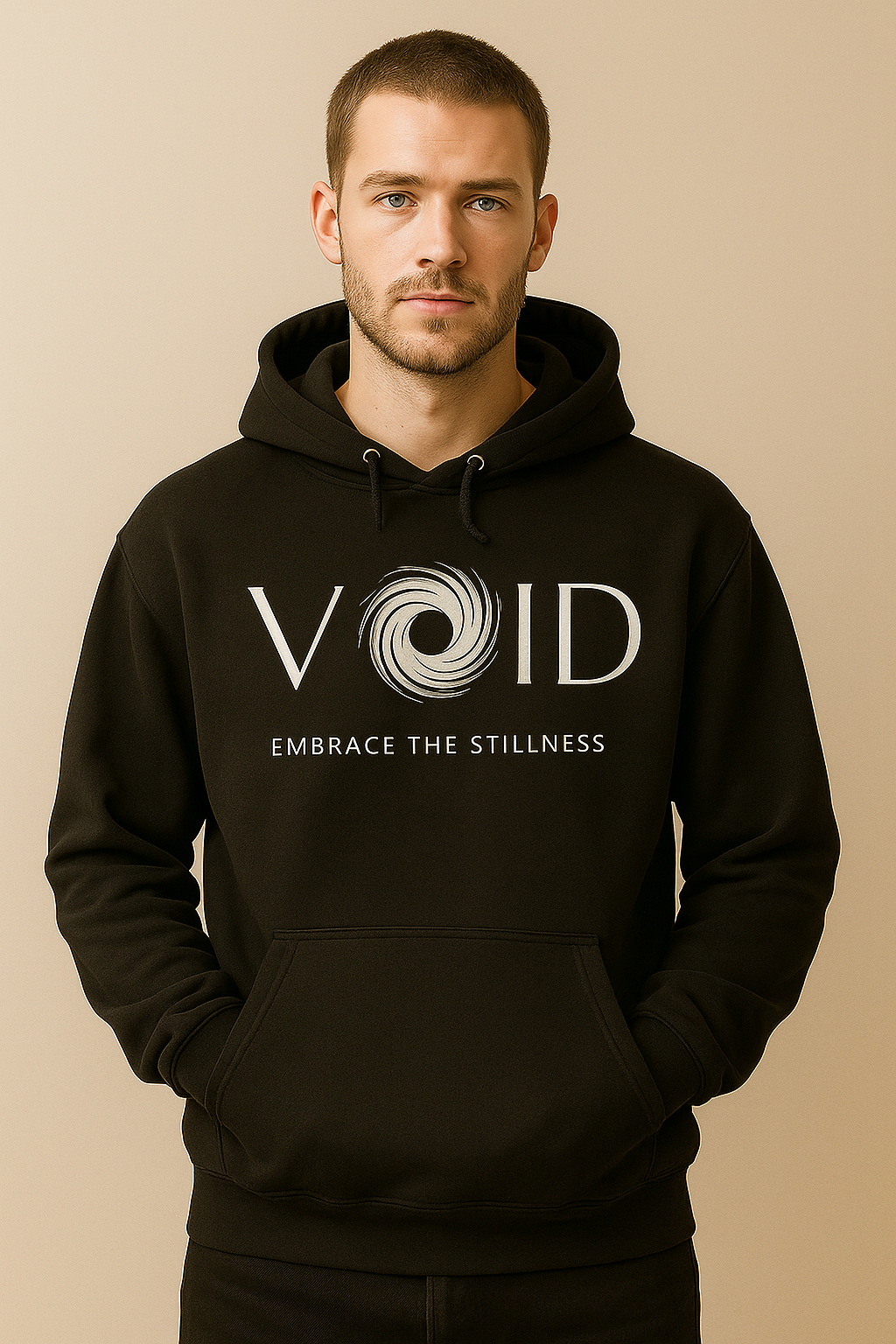 "VOID" Minimalist Hoodie – Embrace the Stillness in Black