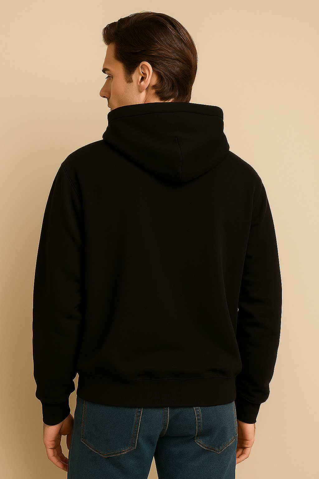 "LOOK INWARD" Crescent Emblem Hoodie – Embrace Your Inner World - Black