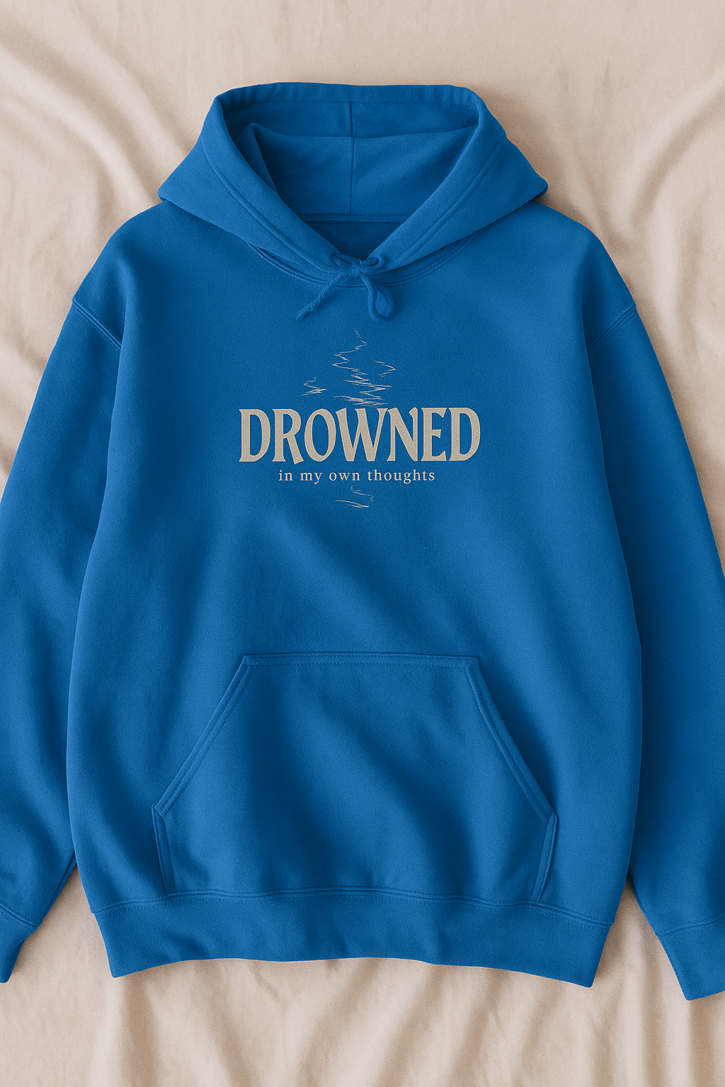 "DROWNED" Reflective Thought Hoodie – Lost in the Mind’s Depths - Blue