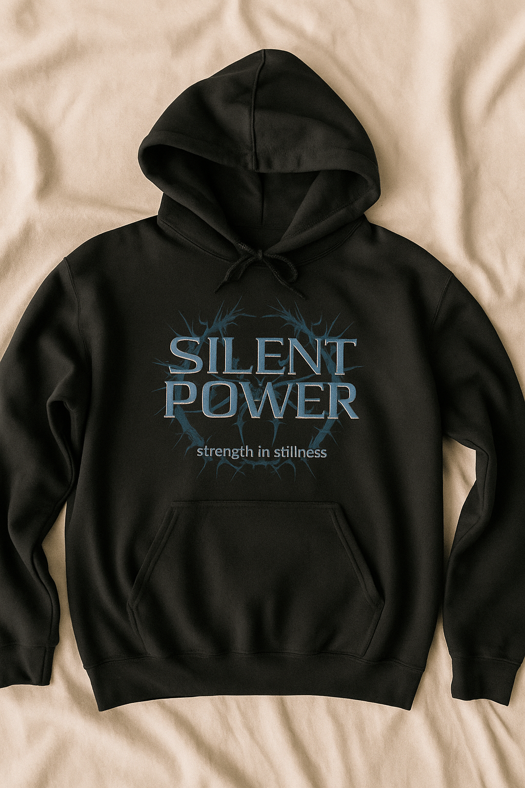 "SILENT POWER" Hoodie – Strength in Stillness, Calm in Chaos - Black