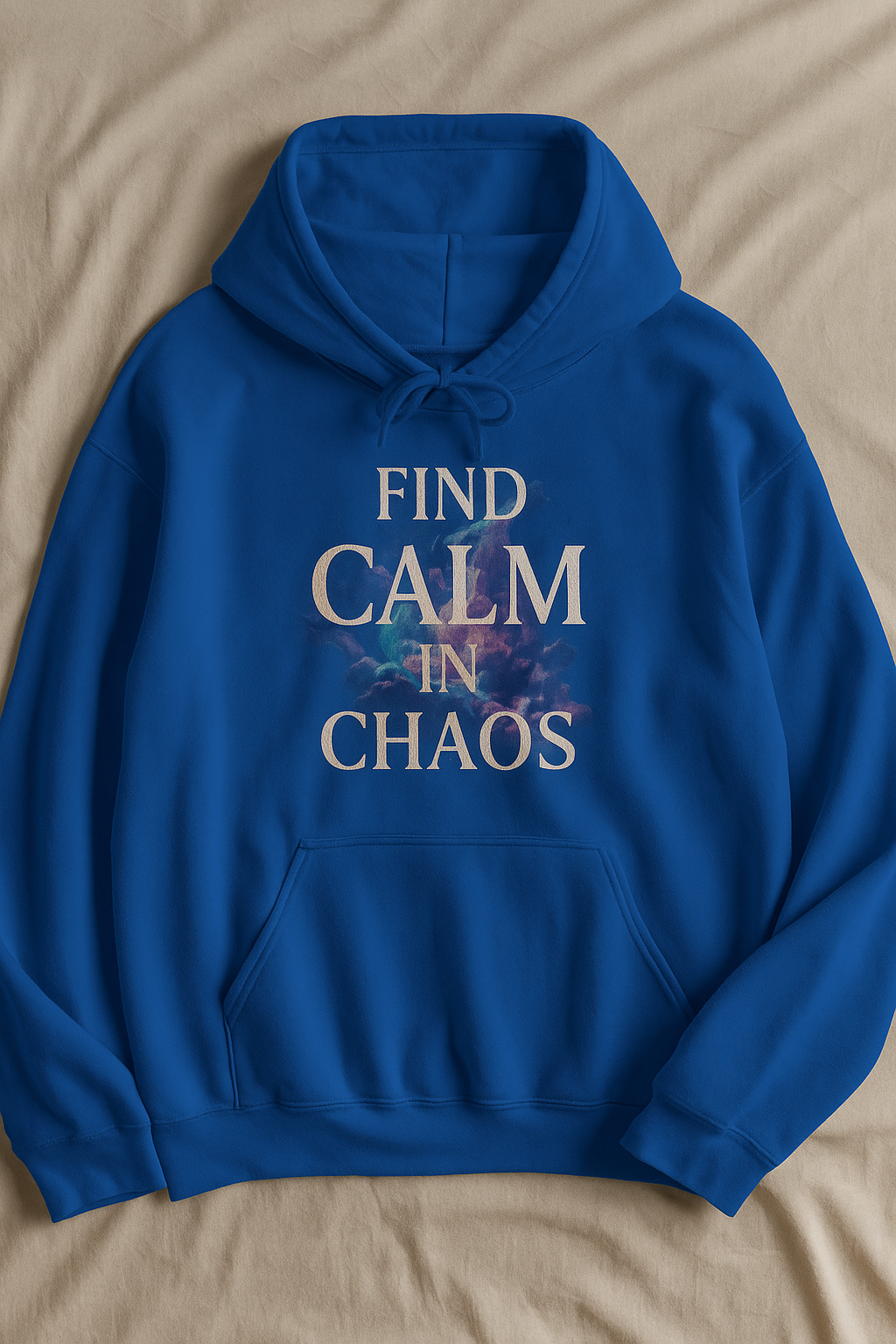 "FIND CALM IN CHAOS" Hoodie – Serenity Amid the Storm - Blue