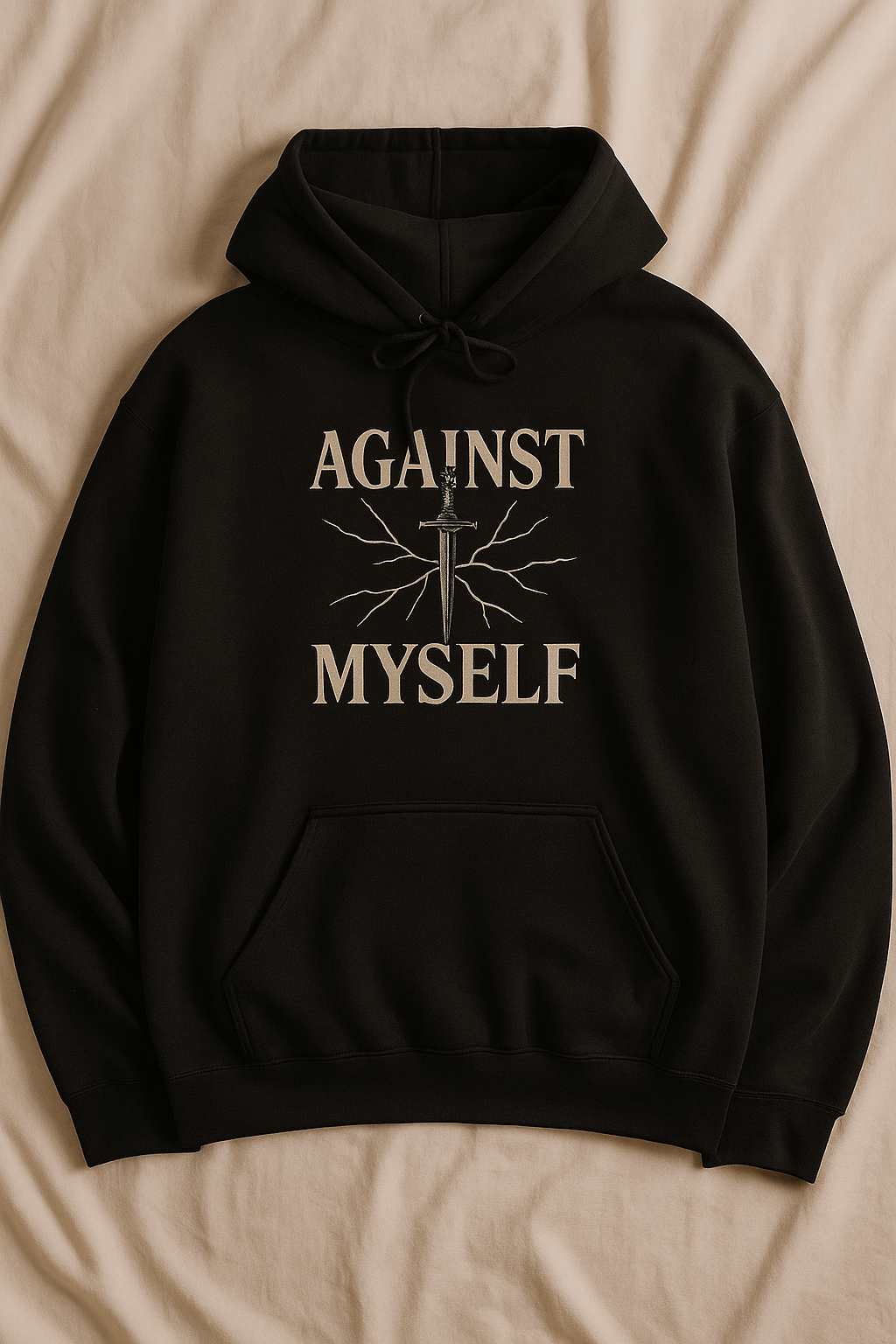 "AGAINST MYSELF" Hoodie – A Battle Within, Worn Boldly - Black