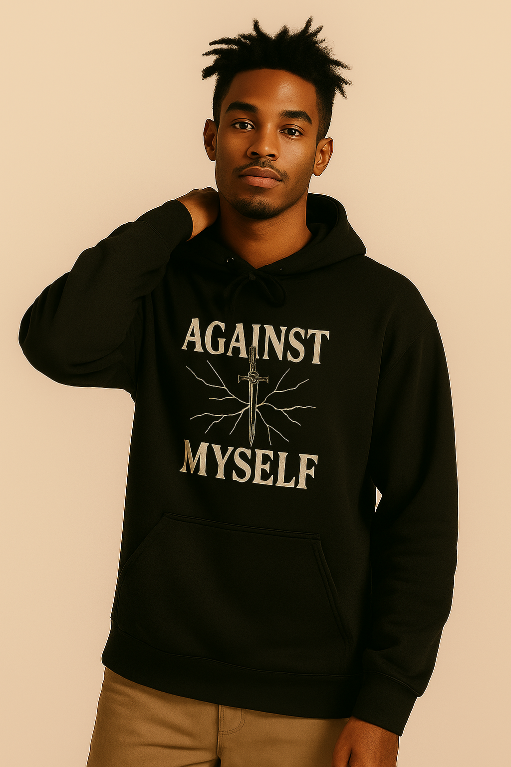 "AGAINST MYSELF" Hoodie – A Battle Within, Worn Boldly - Black
