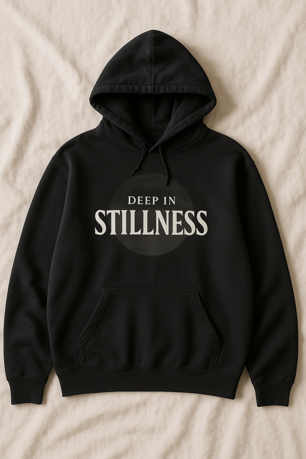 "DEEP IN STILLNESS" Hoodie – Embrace the Quiet Within - Black