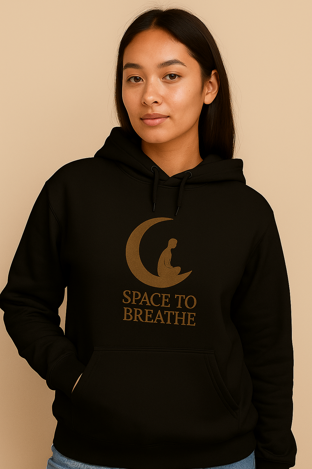 "SPACE TO BREATHE" Hoodie – Where Stillness Begins - Black