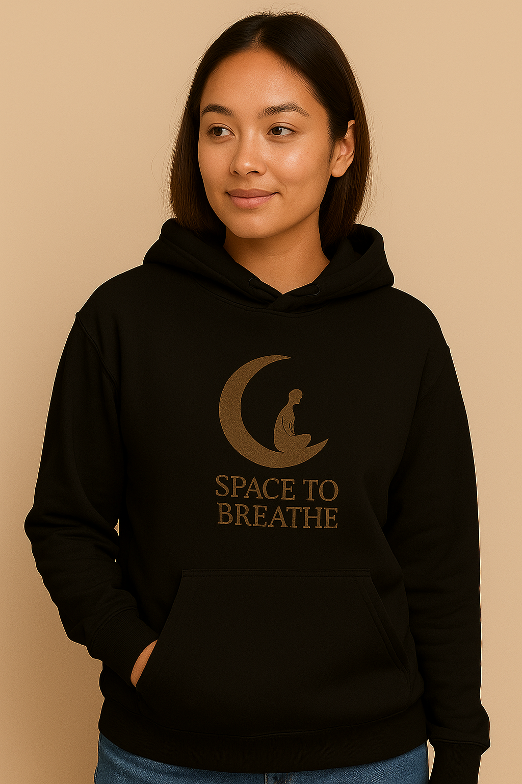 "SPACE TO BREATHE" Hoodie – Where Stillness Begins - Black