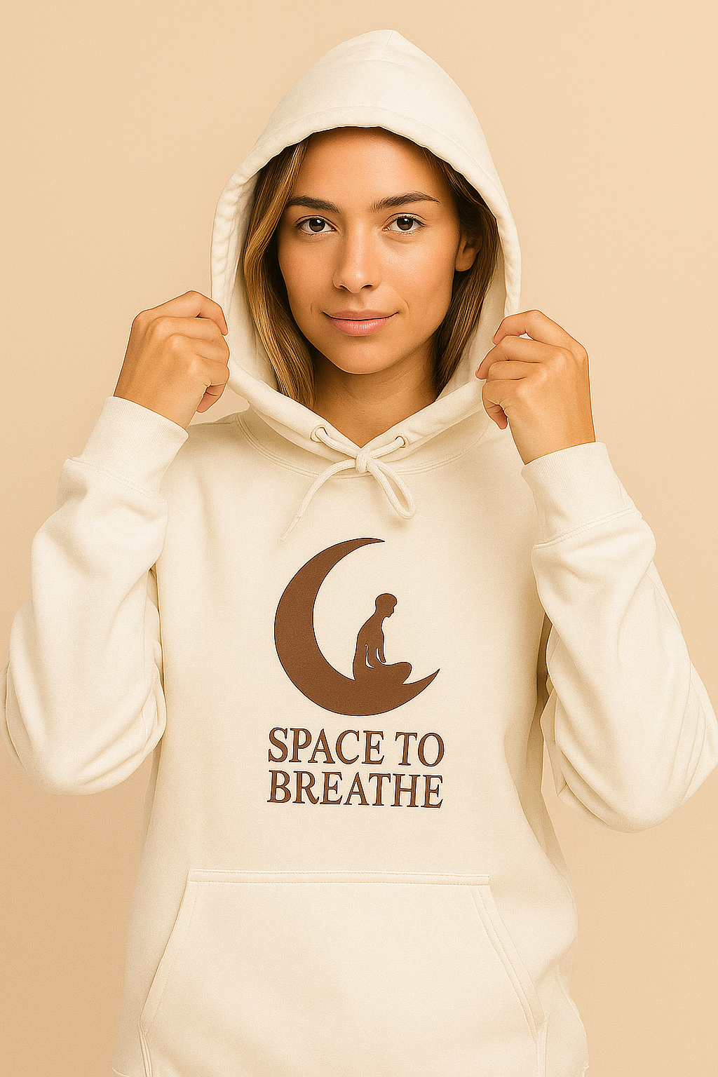 "SPACE TO BREATHE" Hoodie – Where Stillness Begins - White