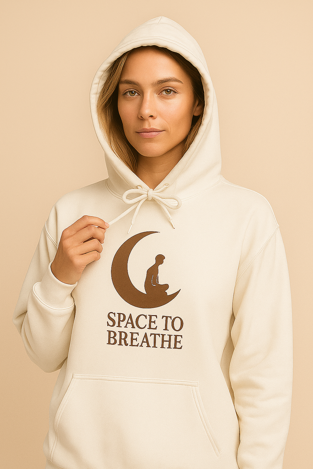 "SPACE TO BREATHE" Hoodie – Where Stillness Begins - White