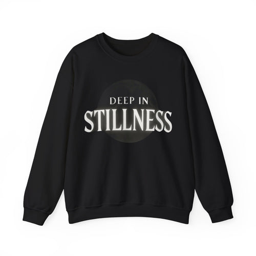 "Deep in Stillness" Lunar Reflection Sweatshirt – Embrace the Quiet Within - Black